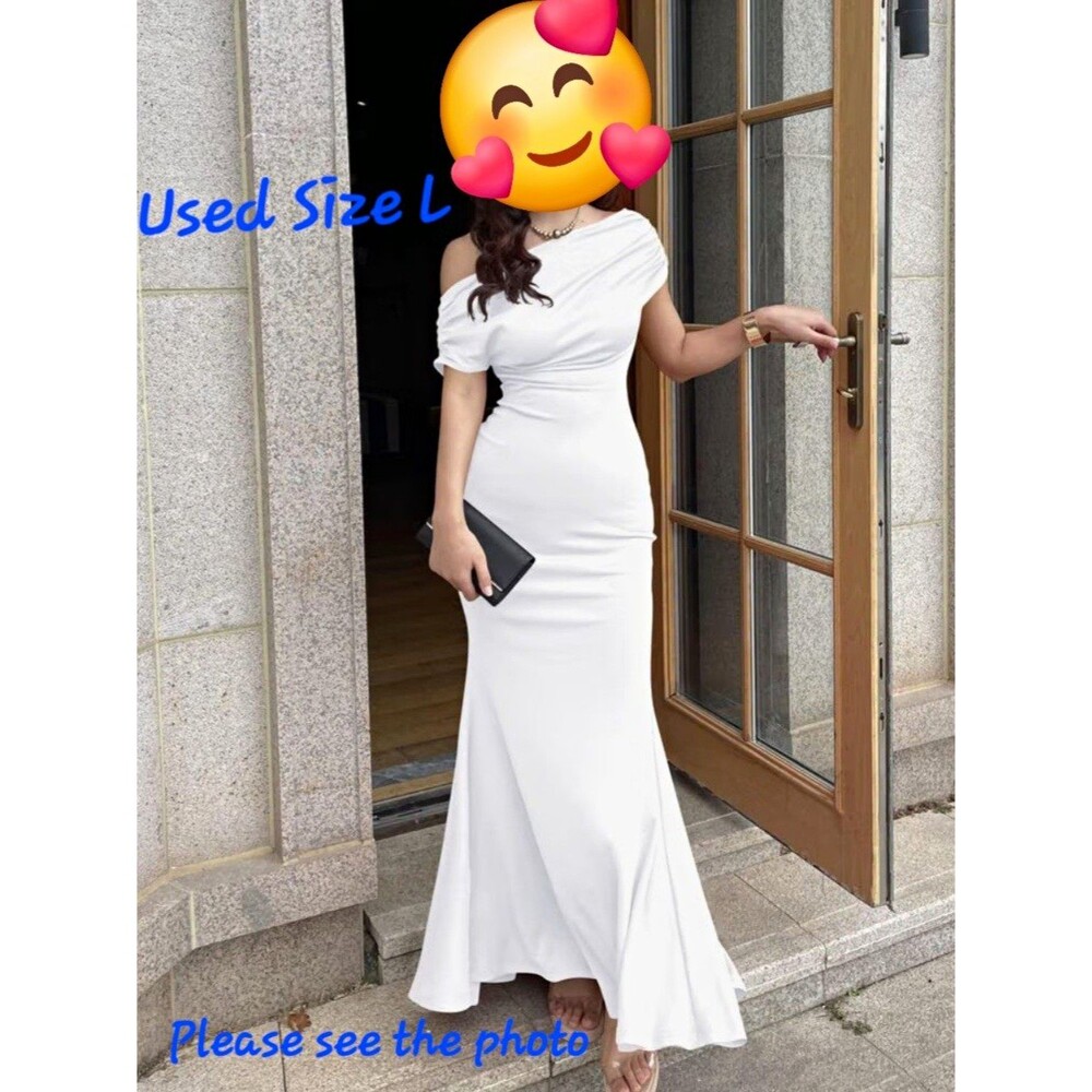 Women's Sleeveless Off Shoulder Long Formal Party Size L